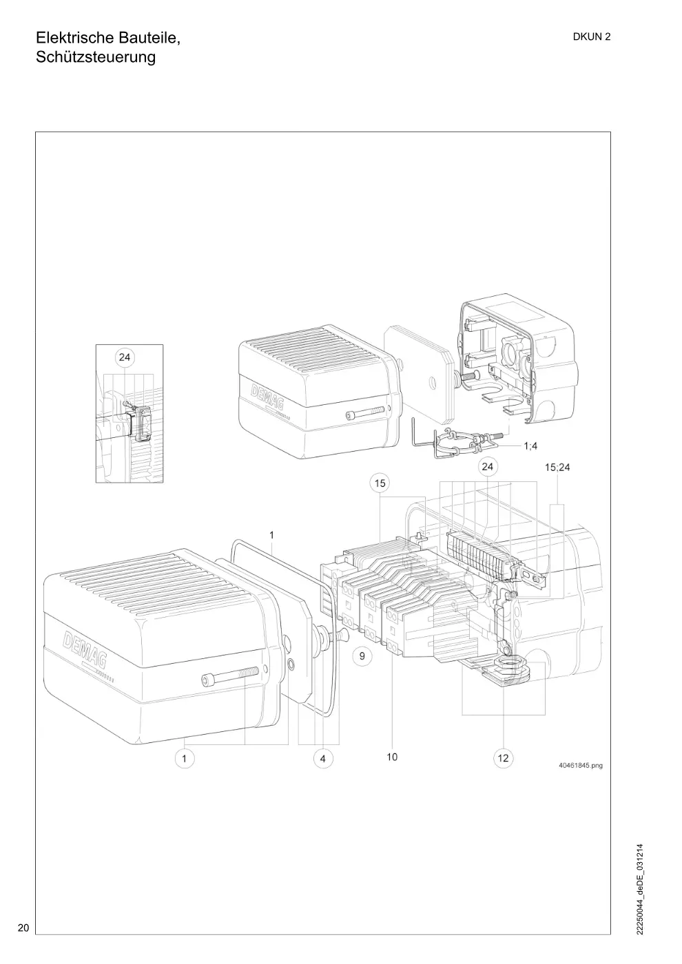 Demag DKUN 2 – Elektrische Bauteile, Schützsteuerung, Zeichnung Seite 20