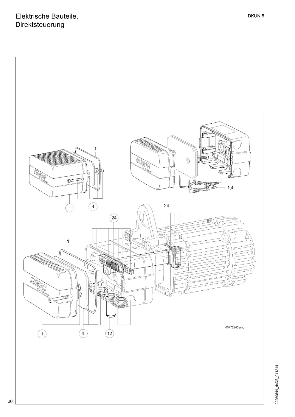 Demag DKUN 5 – Elektrische Bauteile, Direktsteuerung, Zeichnung Seite 20