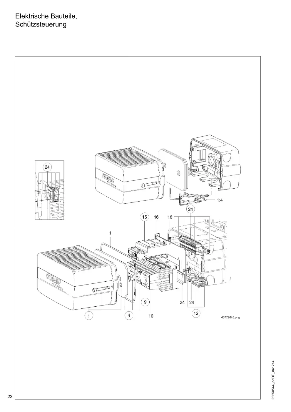 Demag DKUN 5 – Elektrische Bauteile, Schützsteuerung, Zeichnung Seite 22