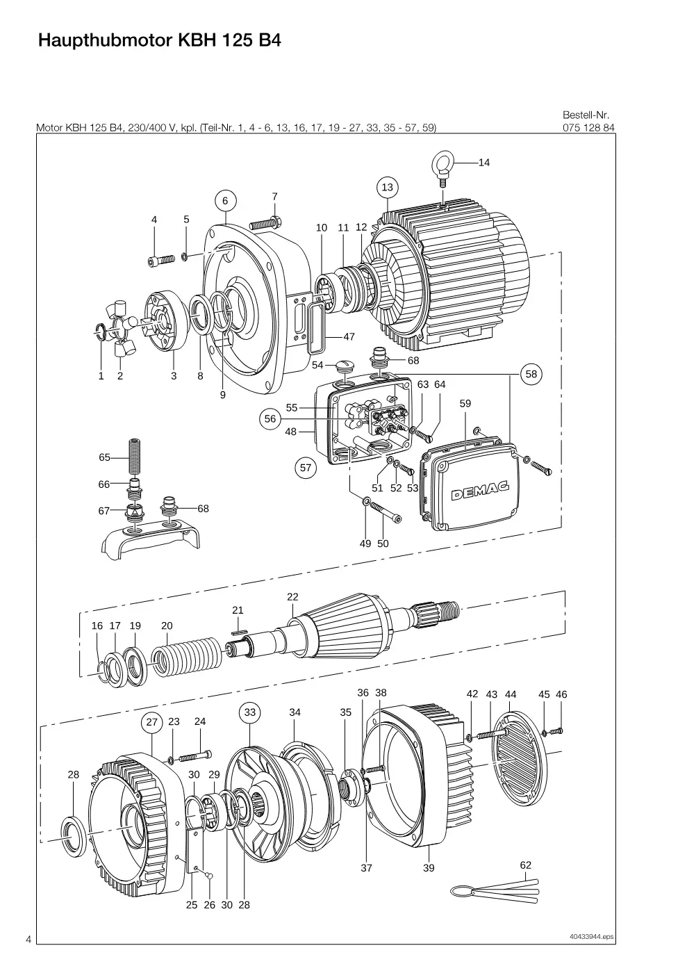 Demag DH 325 – Haupthubmotor KBH 125 B4, Zeichnung Seite 4