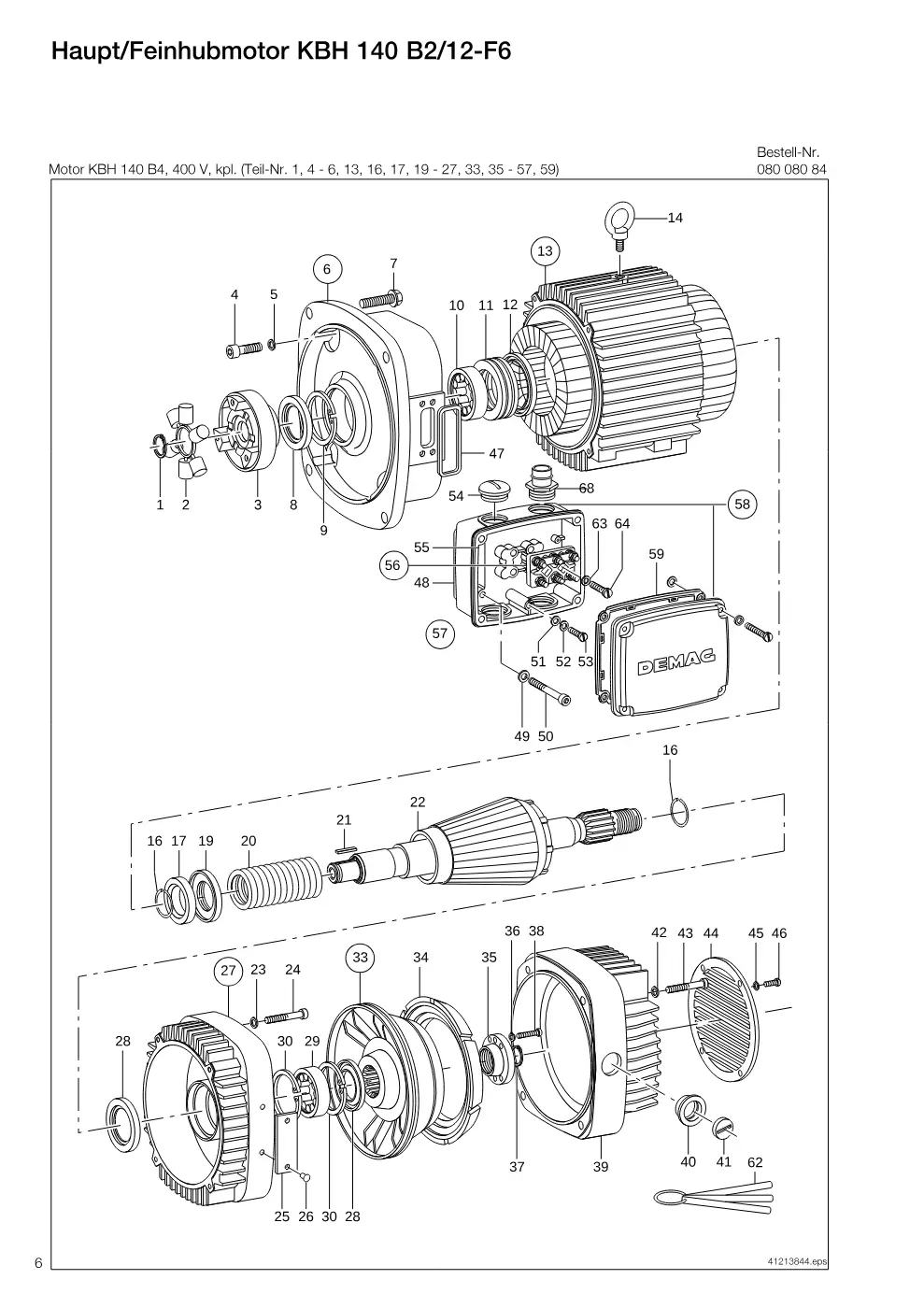 Demag DH 325 – Haupt/Feinhubmotor KBH 140 B2/12-F6, Zeichnung Seite 6
