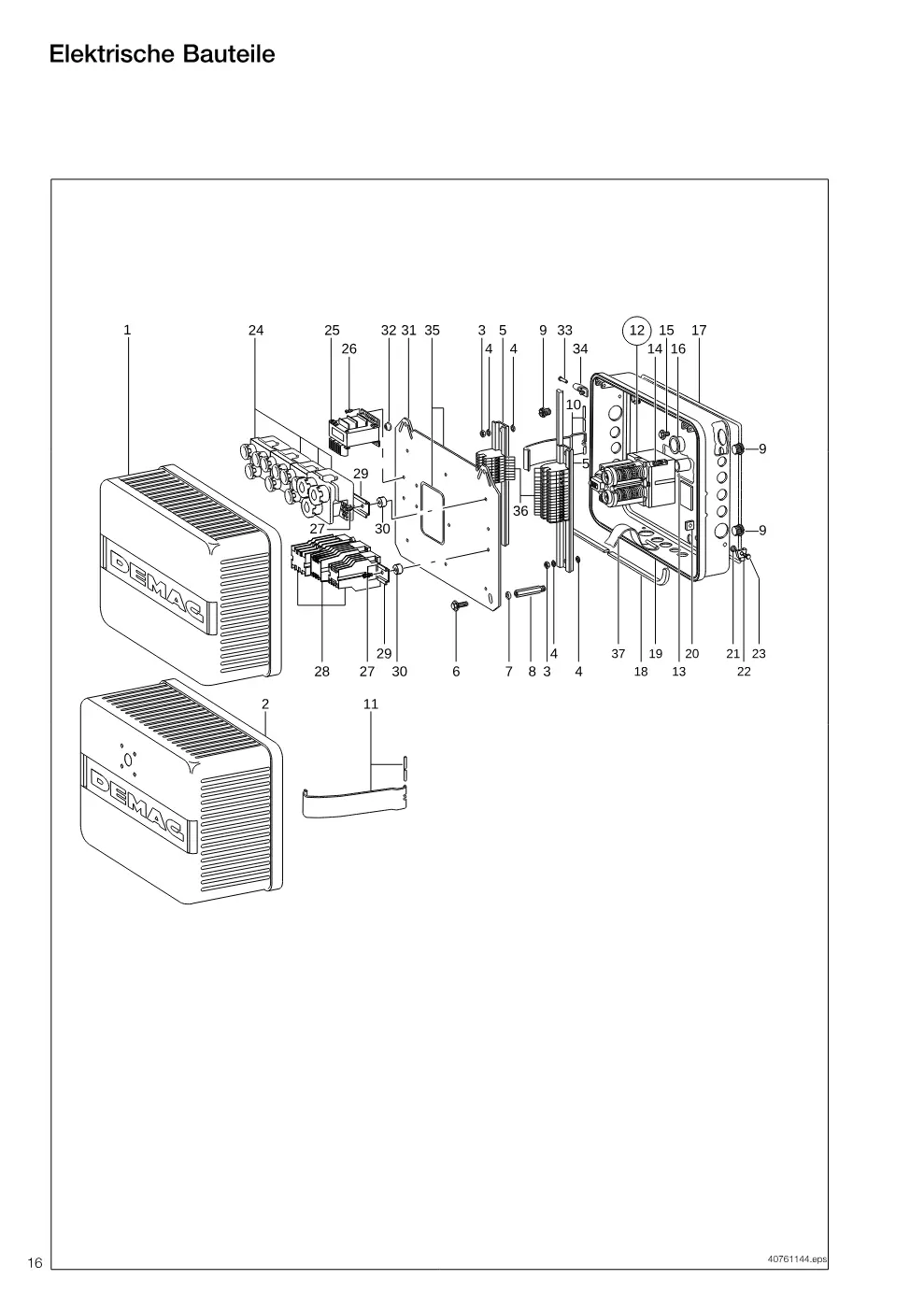 Demag DH 325 – Elektrische Bauteile, Zeichnung Seite 16