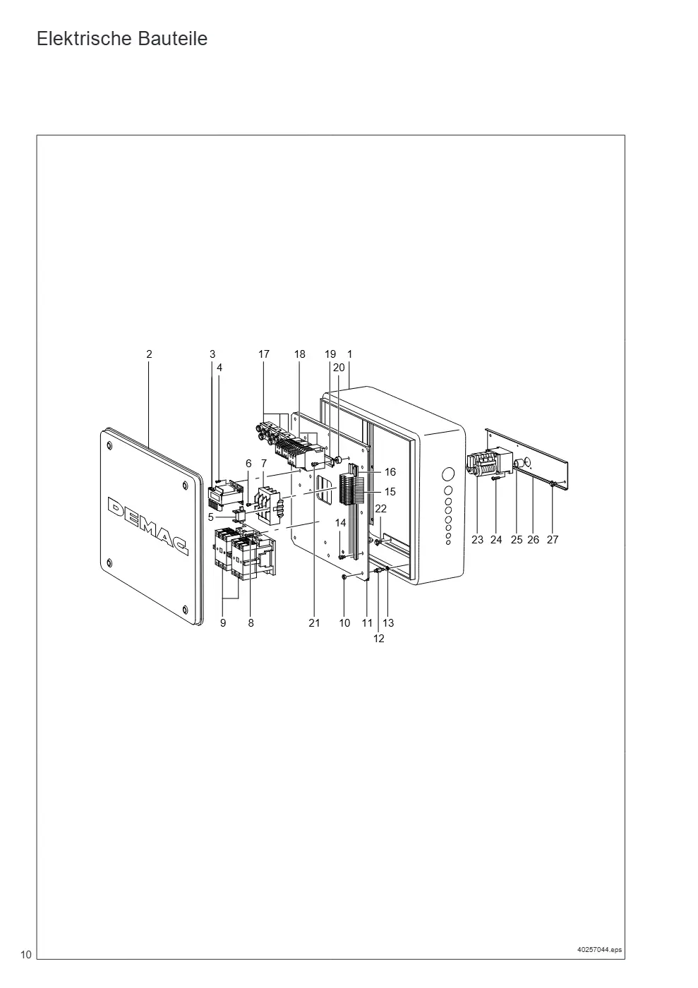 Demag DH 2080 H47 KV2 1/1 F10 – Elektrische Bauteile, Zeichnung Seite 10