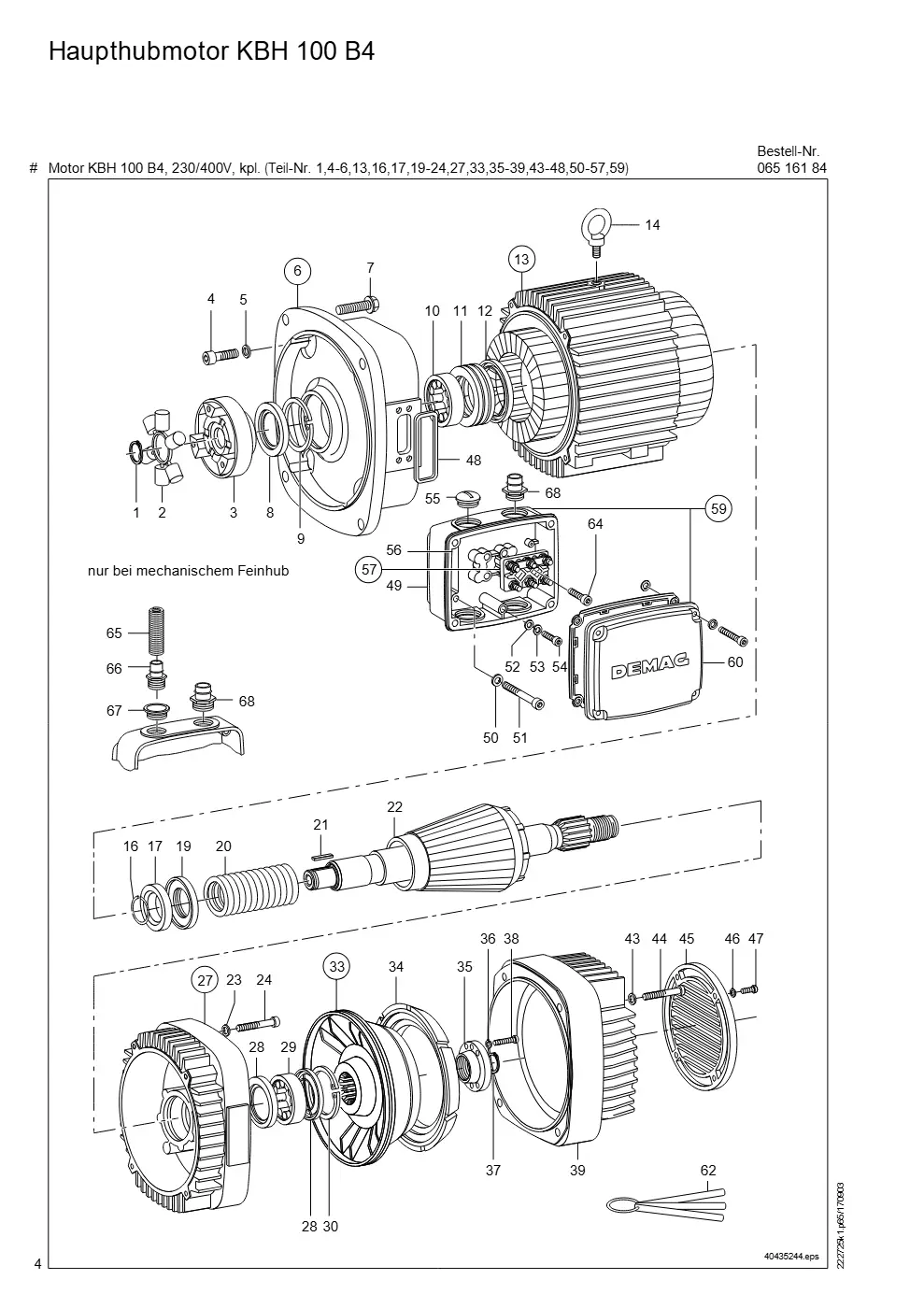 Demag DH 400 – Haupthubmotor KBH 100 B4, Zeichnung Seite 4