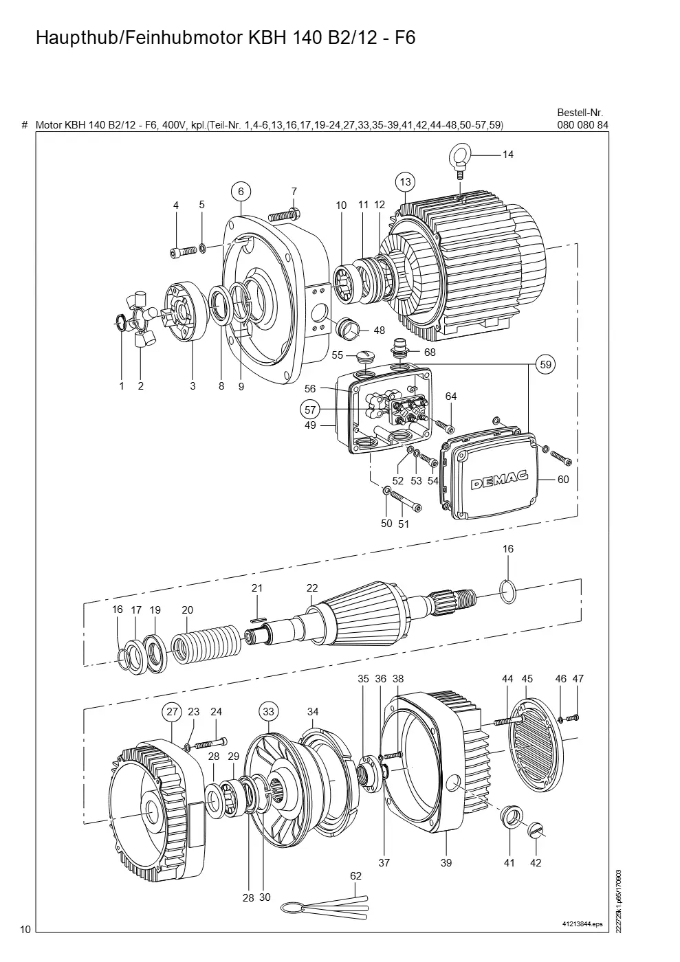 Demag DH 400 – Haupthub/Feinhubmotor KBH 140 B2/12 - F6, Zeichnung Seite 10