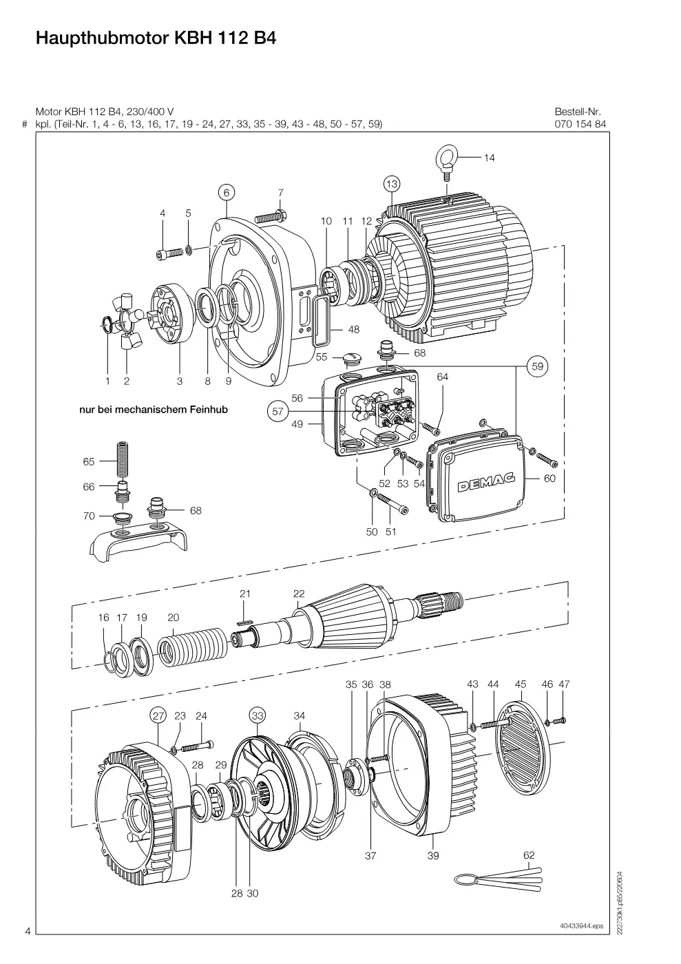Demag DH 600 – Haupthubmotor KBH 112 B4, Zeichnung Seite 4