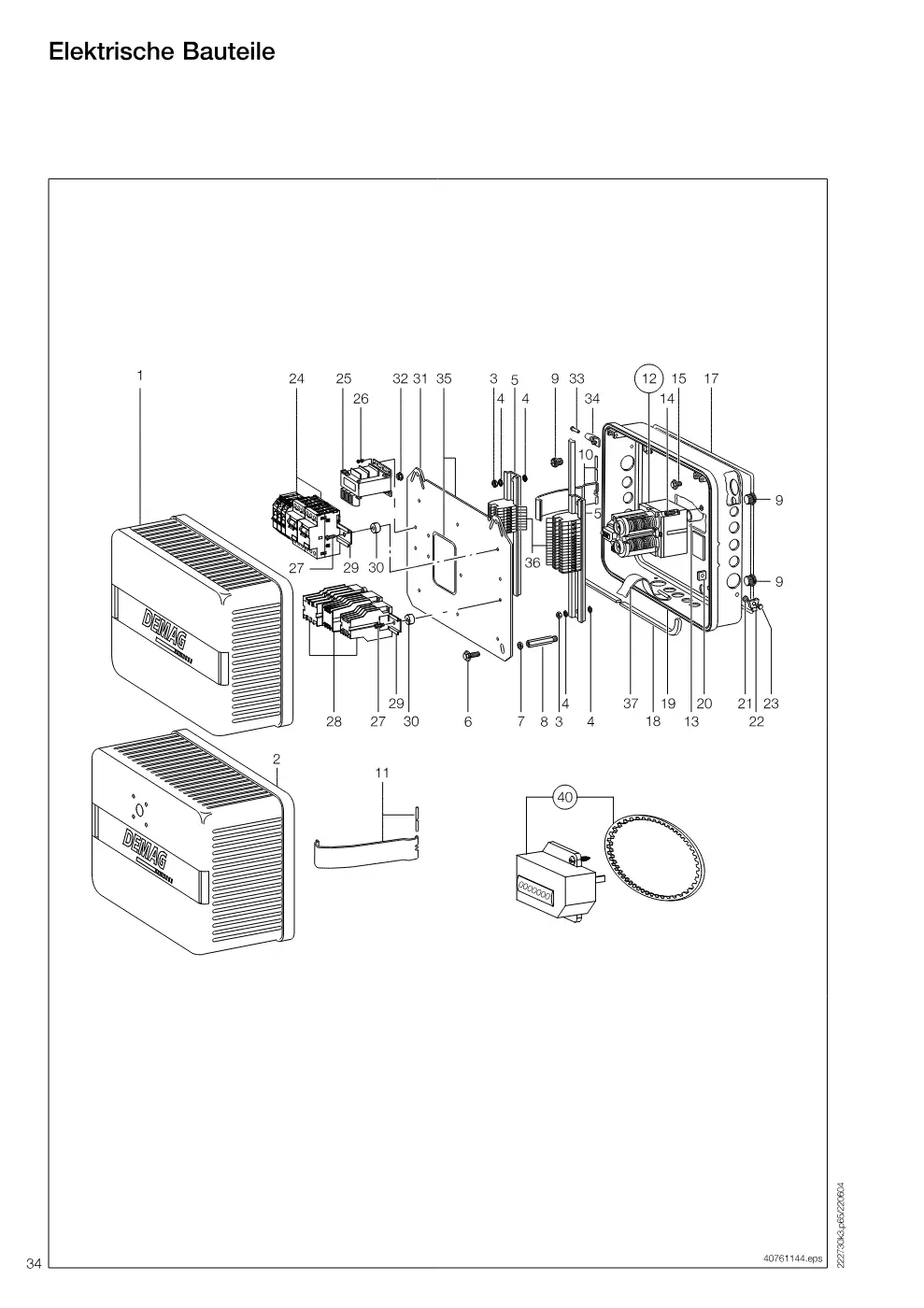Demag DH 600 – Elektrische Bauteile, Zeichnung Seite 34